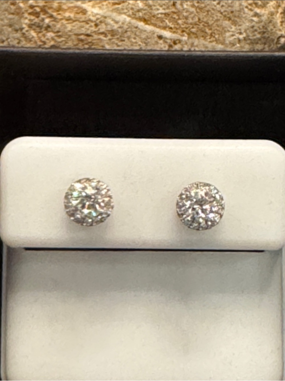 Moissanite Stud Halo Earrings - Women Jewelry